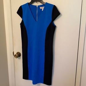 Brand new with tags Michael Kors blue and black v-neck dress